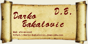 Darko Bakalović vizit kartica